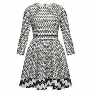 Gianni Bini Renee Fit and Flare Black/White Patterned Dress Size 4